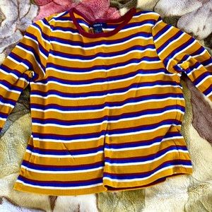 Multi colored striped long sleeve t shirt